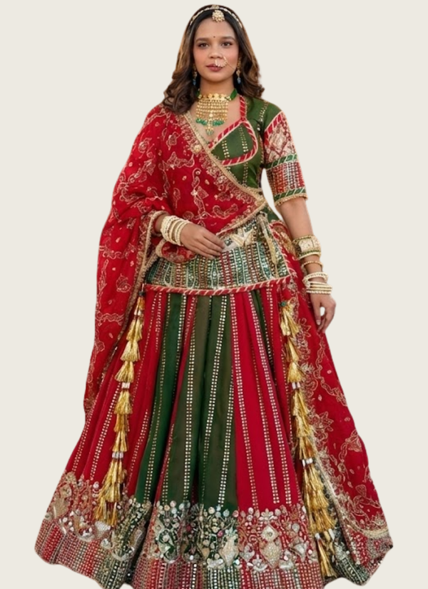 Fox Georgette Bridal Lehenga Choli with Heavy Embroidery + Dupatta Australia