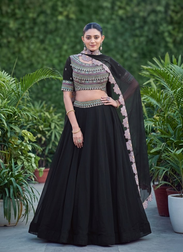 Aurum Georgette Lehenga Set – Thread & Sequins Embroidery Australia