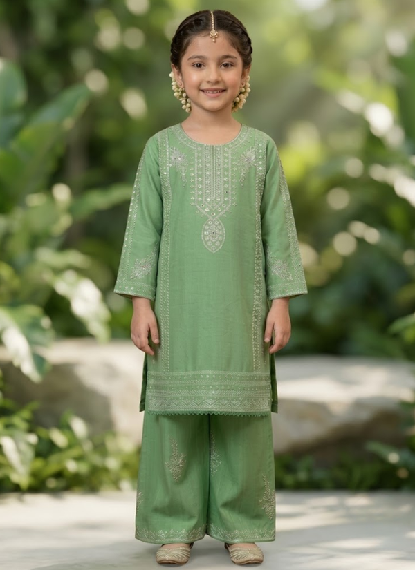 Kids Cotton Midi Shirt Set – Embroidery Work Australia