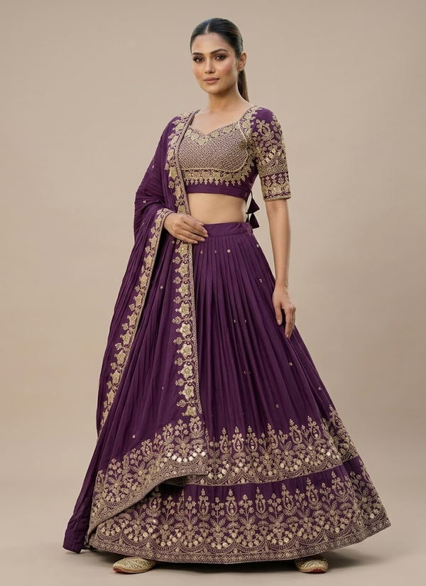 Designer Chinon Embroidery Lehenga Set, Luxury lehenga collection Australia