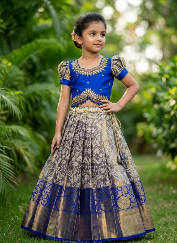 Kids Pattu Frock – Traditional Party Wear Dress