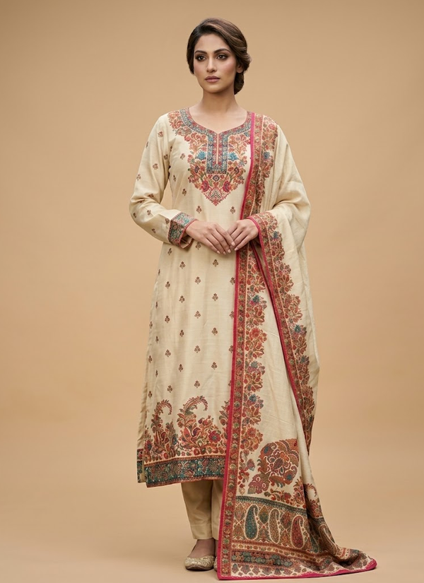 Pure Kani Silk Salwar Suit – Rich Handwoven Craftsmanship