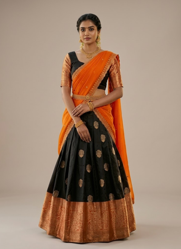 South-Style Kanjivaram Silk Lehenga – Indian Traditional Wedding Fashion Online Australia
