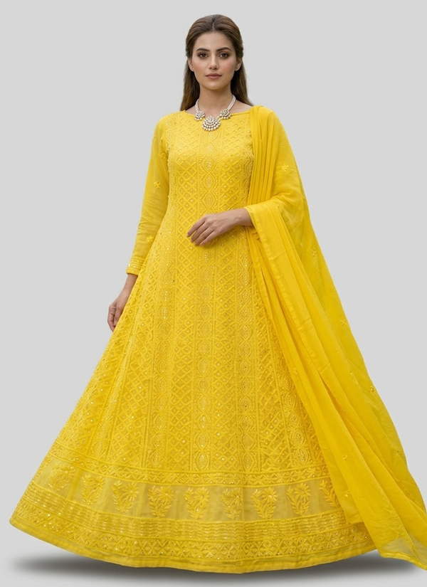 Yellow Pearl Chikankari Suit Set – Gleemium Fashion Australia