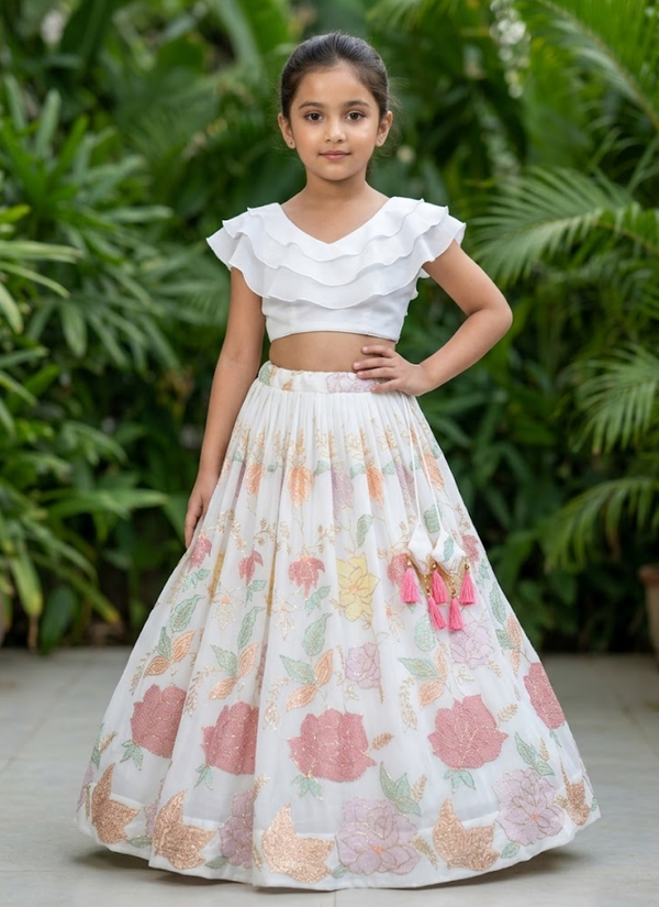 Kids Georgette Lehenga Set, girls designer lehenga Australia