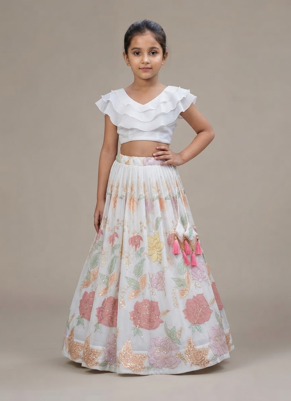 Kids Georgette Lehenga Set, girls designer lehenga Australia