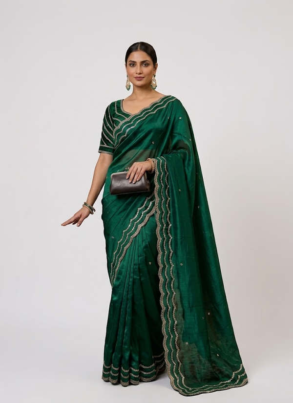Pure Fandy Satin Silk Saree | Premium Saree Collection Online Australia