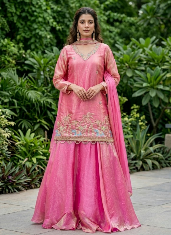 Fendy Kurti Lehenga Set with Embroidered Dupatta Australia