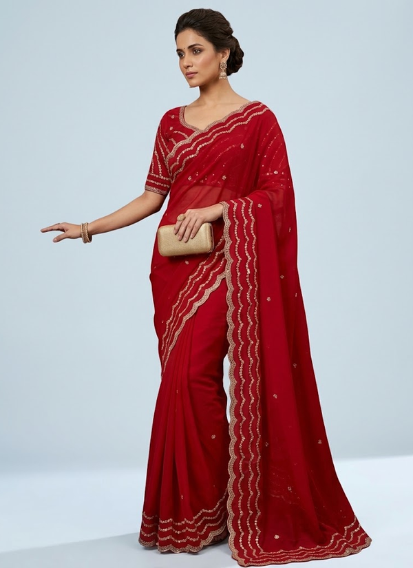 Pure Fandy Satin Silk Saree | Premium Saree Collection Online Australia