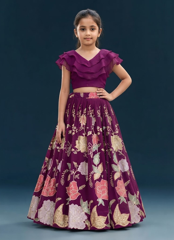 Kids Georgette Lehenga Set, buy girls lehenga online Australia