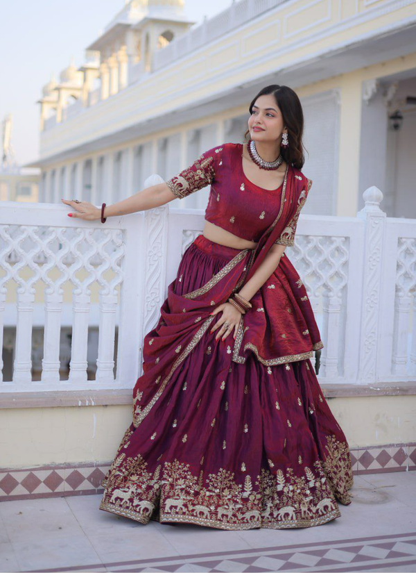Fendi Silk Lehenga Choli with Designer Dupatta Australia