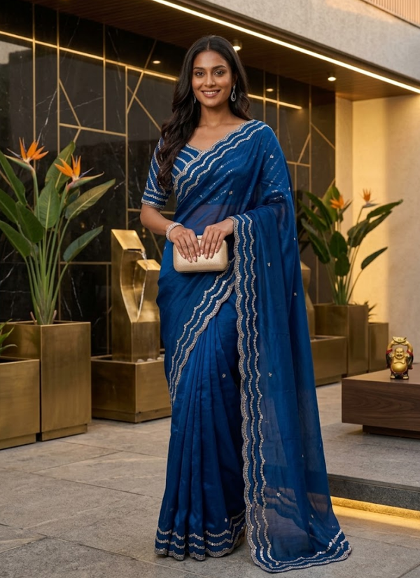 Pure Fandy Satin Silk Saree | Designer Saree Collection Online Australia