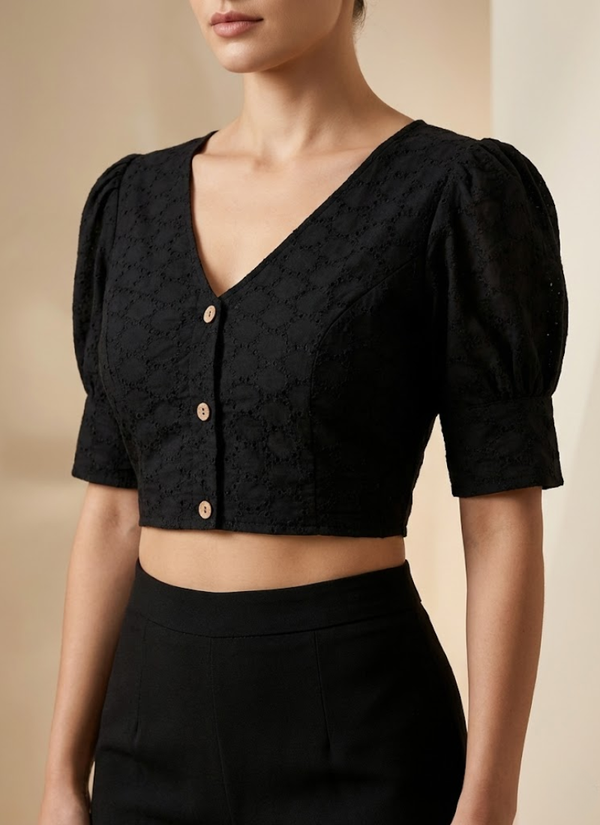 Pure Cotton Hakoba Puff Sleeve Blouse with Football Design Australia