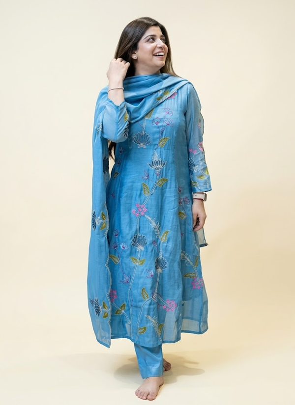 Blue outfit – front view | Gleemium Fashion Australia
