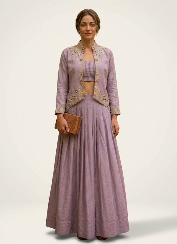 Designer Indo-Western Jacket Lehenga Set – Gleemium Fashion Australia