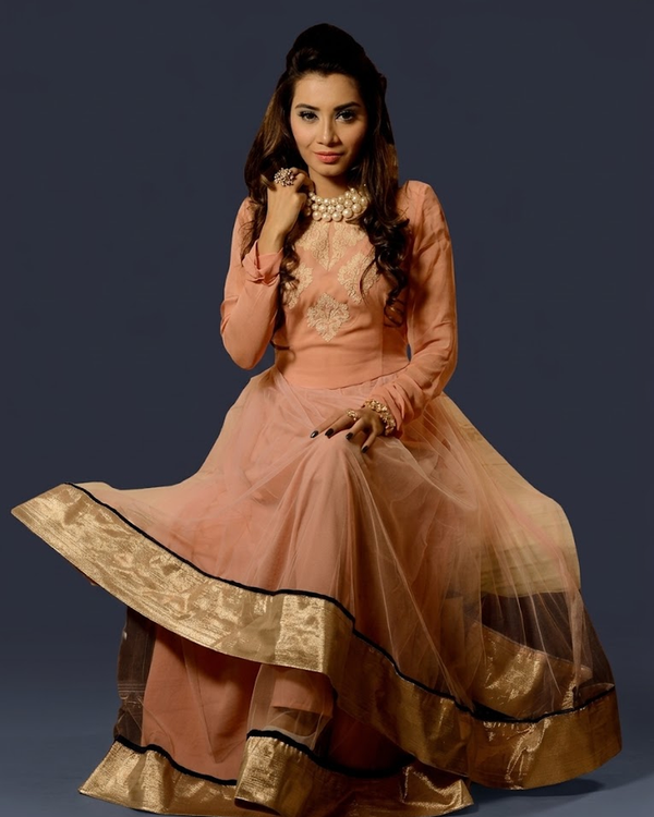 Pink gown – front view | Gleemium Fashion Australia