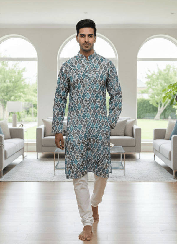 Multicolour men's kurta – dupatta and set view