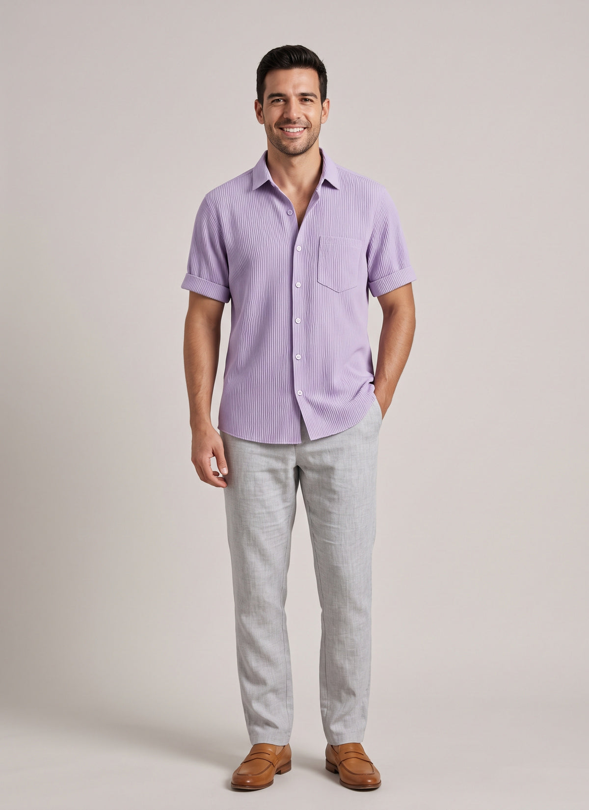Waves Pattern Shirt for Men – Half Sleeve Textured Summer Shirt in 4 Colours Australia