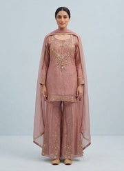 Diwali Gabana Silk Sharara Set – Sequin Handwork Kurti & Dupatta 1