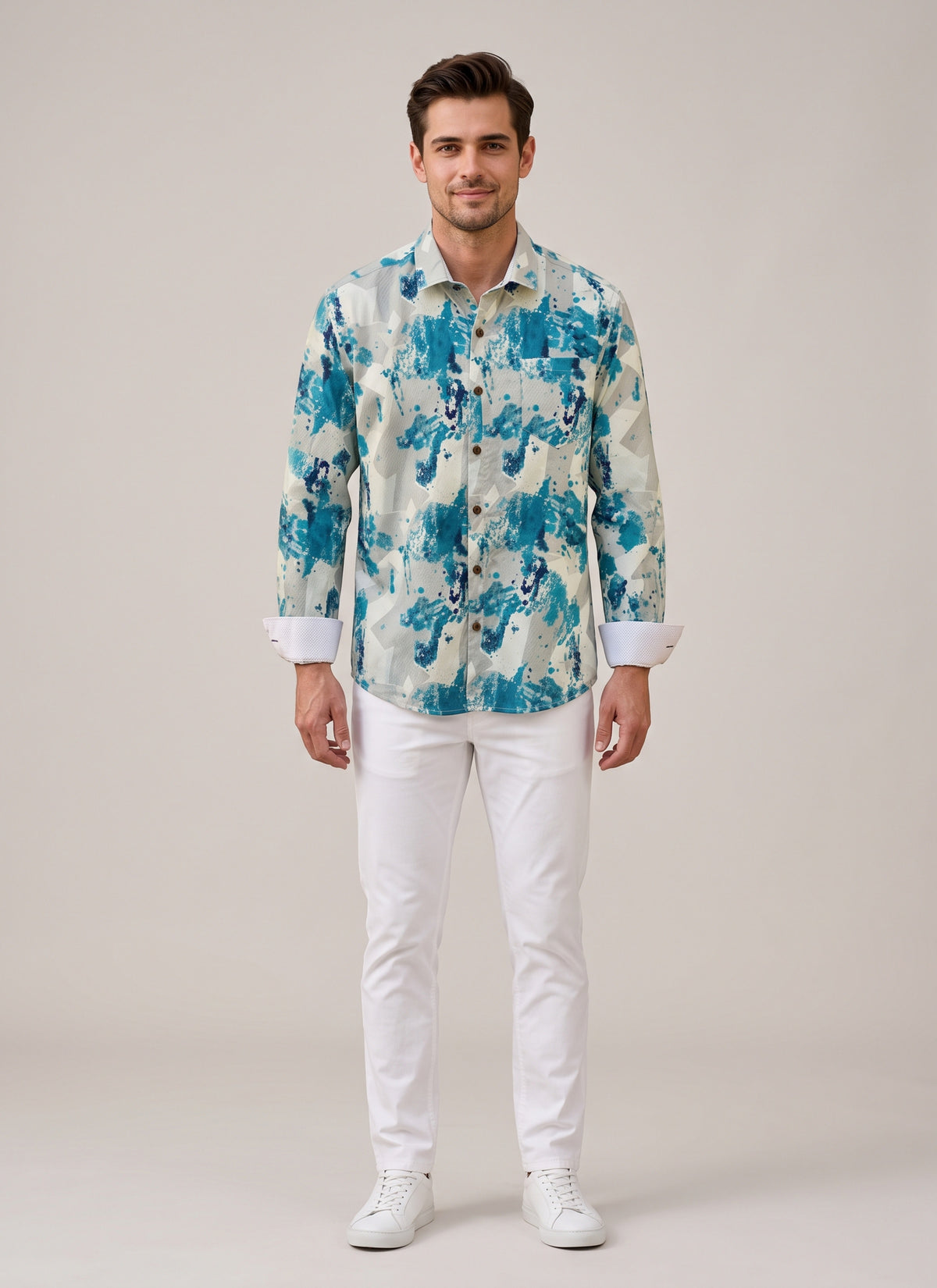 Designer Printed Shirt for Men – Full Sleeve Natural Dye Hand-Printed Shirt in 4 Prints Australia