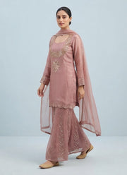 Diwali Gabana Silk Sharara Set – Sequin Handwork Kurti & Dupatta 2