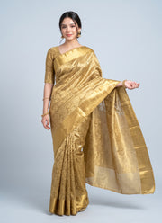 Diwali Gold Tissue Silk Saree – Jacquard Weave with Rich Pallu & Contrast Border in 4 Colours 2