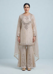 Diwali Gabana Silk Sharara Set – Sequin Handwork Kurti & Dupatta 4