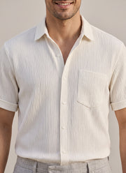 Waves Pattern Shirt for Men – Half Sleeve Textured Summer Shirt in 4 Colours 4