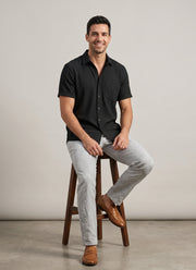 Waves Pattern Shirt for Men – Half Sleeve Textured Summer Shirt in 4 Colours 6