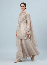 Diwali Gabana Silk Sharara Set – Sequin Handwork Kurti & Dupatta 5