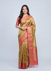 Diwali Gold Tissue Silk Saree – Jacquard Weave with Rich Pallu & Contrast Border in 4 Colours 8