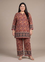 Diwali Plus Size Cotton Co-ord Set – Block Print Short Kurta & Palazzo (Size 48 to 54) 10