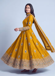 Diwali Peacock Anarkali Gown – Fendy Silk with Sequin Embroidery Dupatta & Pant 9