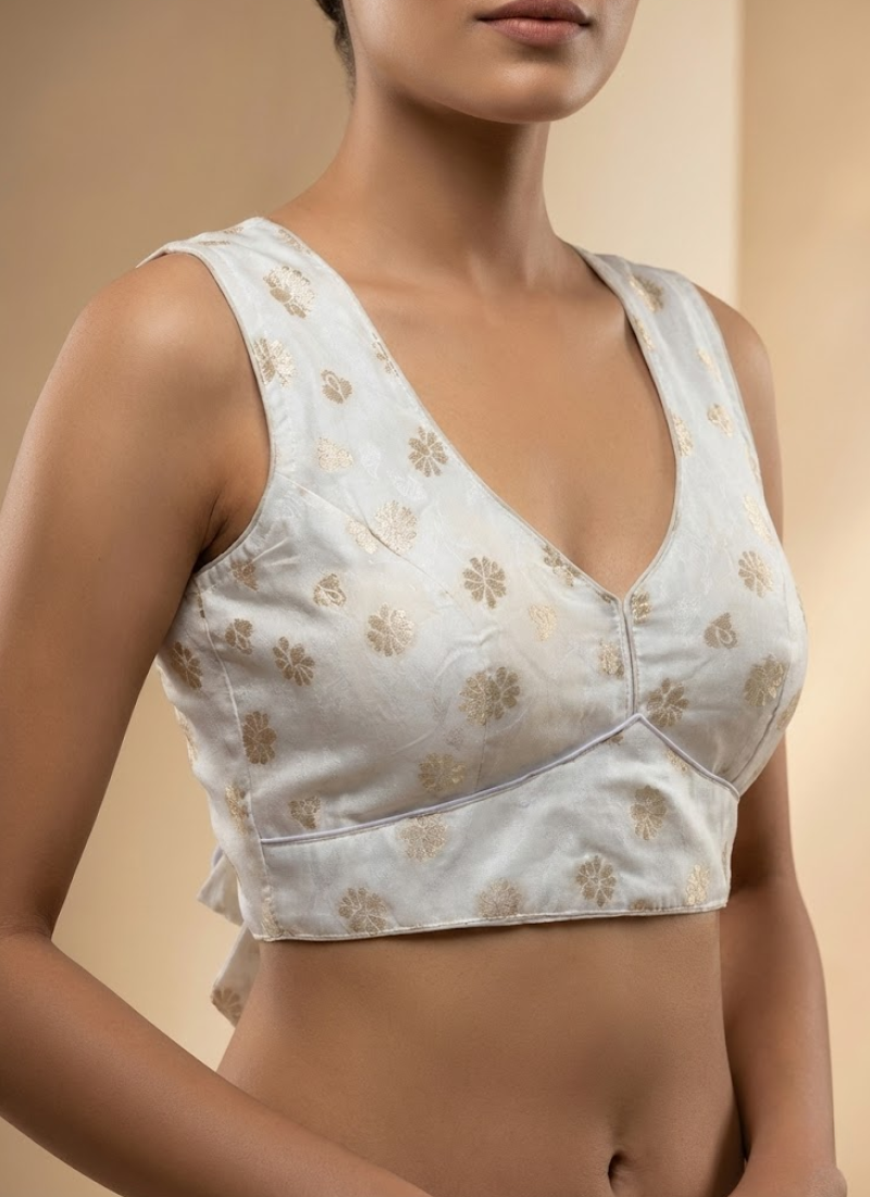 Cosmos Viscose Jequard Silk Women’s Blouse with Heavy Partywear Design