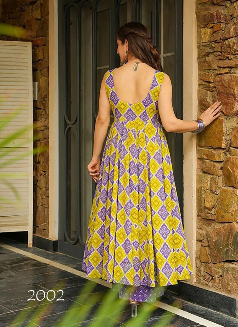 Heavy Rayon Anarkali Gown with Digital Print & 3.5m Flair