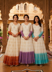 Premium Designer Crunchy Silver Gown – Pipe Sequins Embroidery Work, Traditional Indian dress 7
