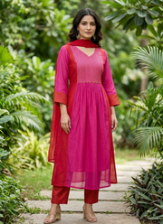 Pure Mul Chanderi Kurta Pant Set | Elegant Indian Traditional Wear Australia 1