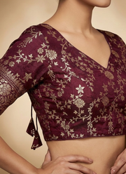 Pure Dola Silk Partywear Blouse with Front Open Style 5