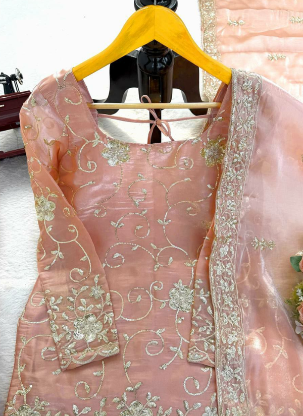 JMC Silk Sharara Set with Embroidered Dupatta