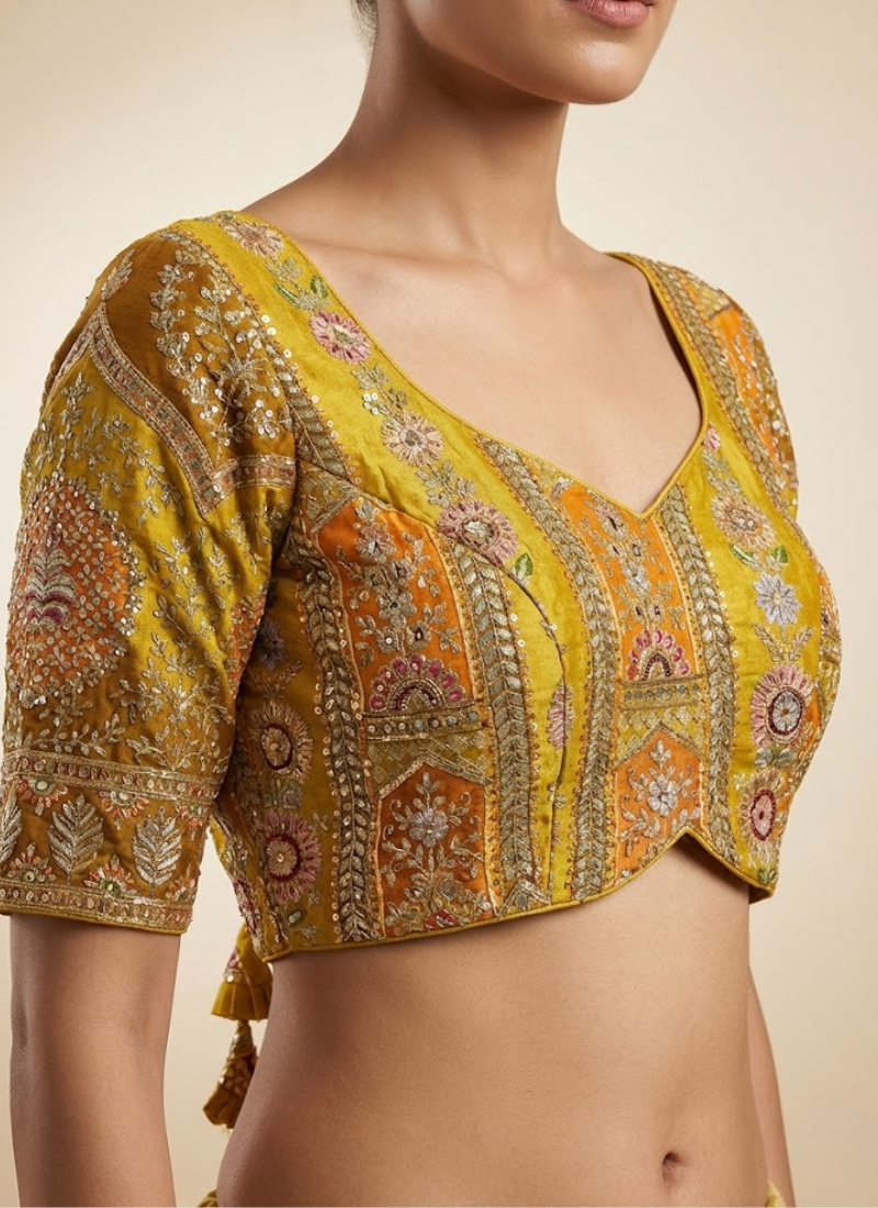 Partywear Women’s Blouse with Premium Padding & Back‑Open Design