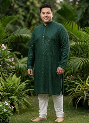 Plus Size Men's Lucknowi Kurta Pyjama Set | Indian Men's Ethnic Fashion Australia 1