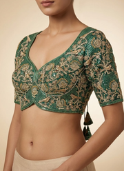 Roman Silk Women’s Blouse with Jari, Sequins & Codding Thread Work 5