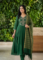Mul Chanderi Kurta Set | Indian Party & Festive Wear Online Australia 12