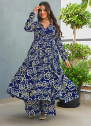 Heavy Rayon Anarkali Dress with Digital Print & Wide Flair (Sizes XS–6XL) 3
