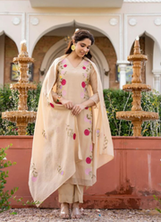 Premium Chanderi Punjabi Suit with Heavy Embroidered Dupatta 2