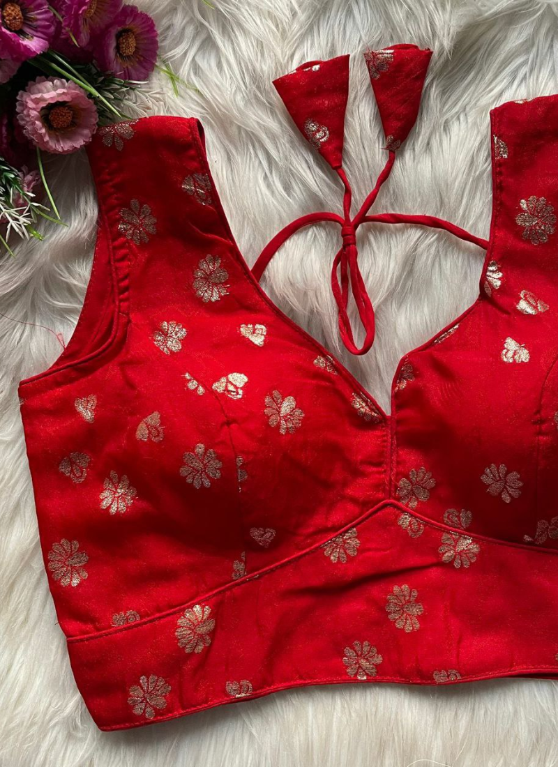 Cosmos Viscose Jequard Silk Women’s Blouse with Heavy Partywear Design