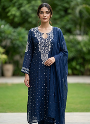 Mul Chanderi Chikankari Suit Set | Indian Salwar Suit Online Australia 5