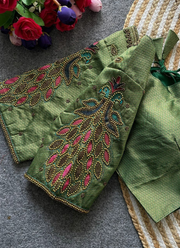 Banarasi Jacquard Silk Blouse with Heavy Handwork 8