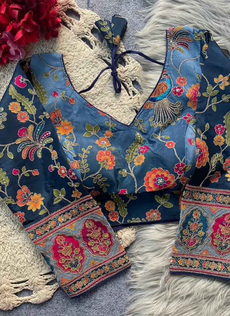 Exclusive Wedding Blouse in Pure Crepe with 3/4 Sleeves