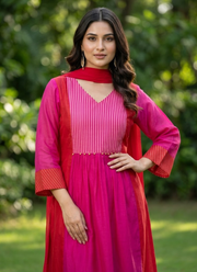 Pure Mul Chanderi Kurta Pant Set | Elegant Indian Traditional Wear Australia 3